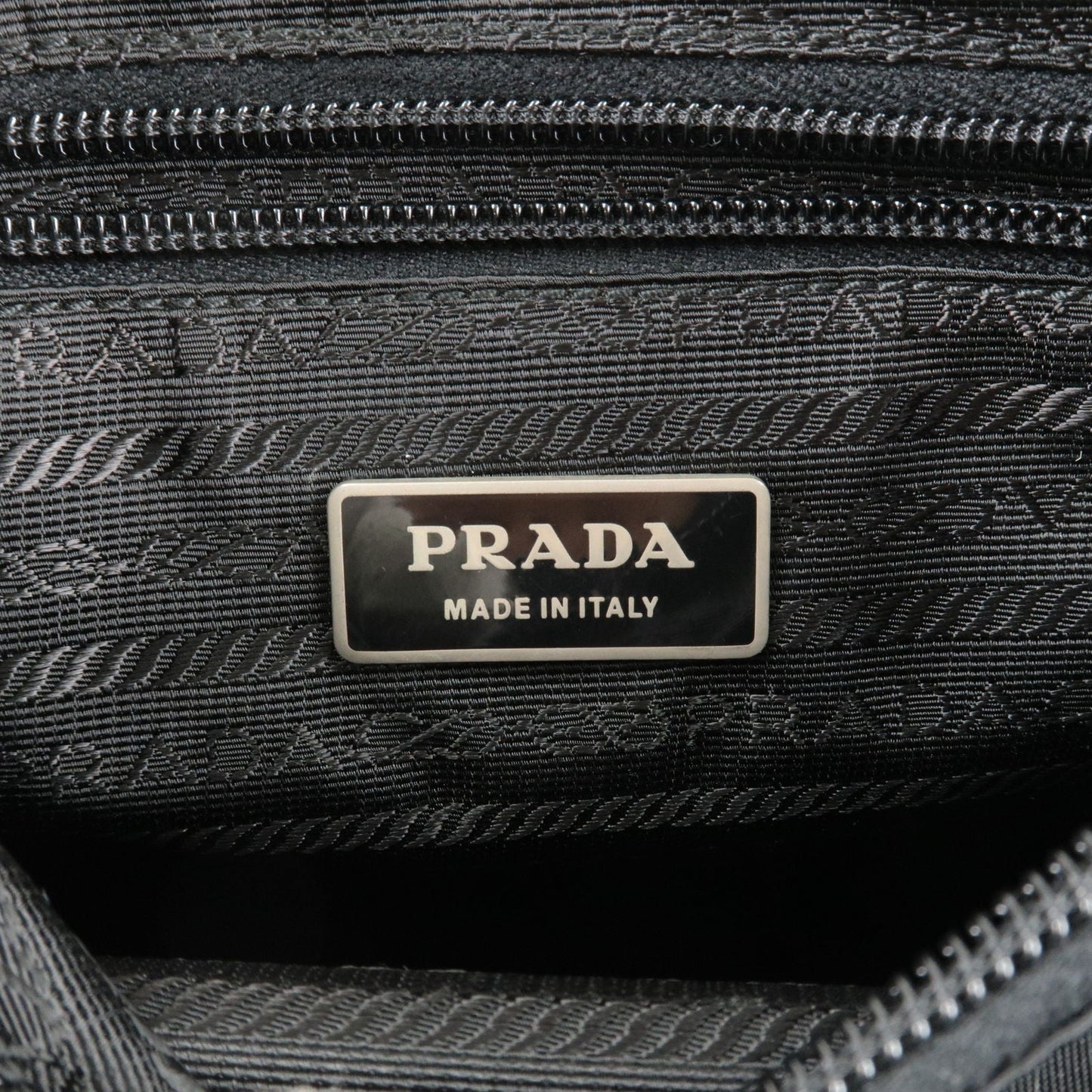 Prada Logo Nylon Leather Shoulder Bag Crossbody Bag Black BT0501