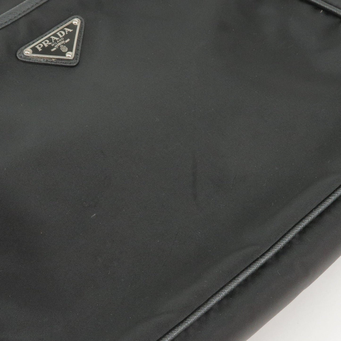 Prada Nylon Leather Shoulder Bag NERO Black 2VH797