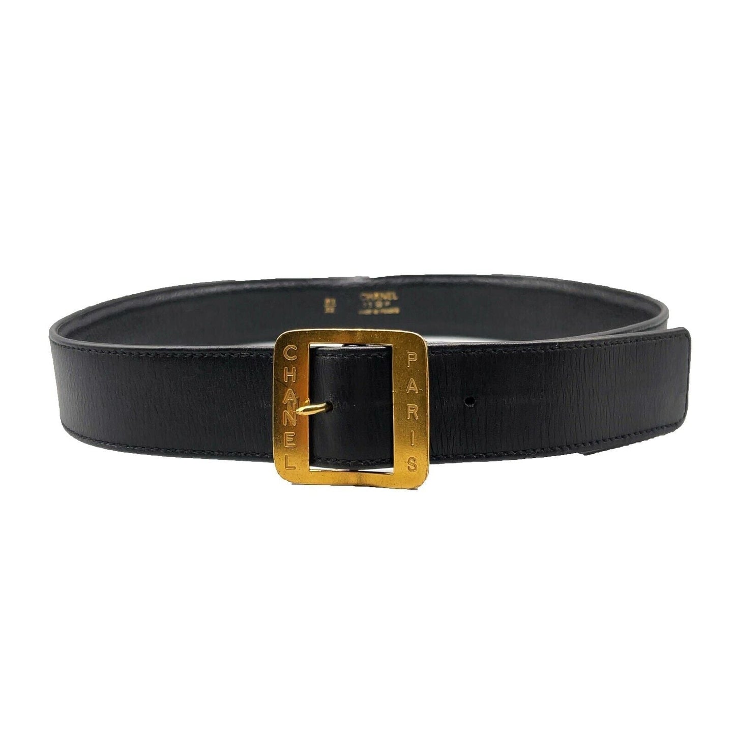 CHANEL - 03P Stamped  PARIS Leather - Black - 32 - Belt