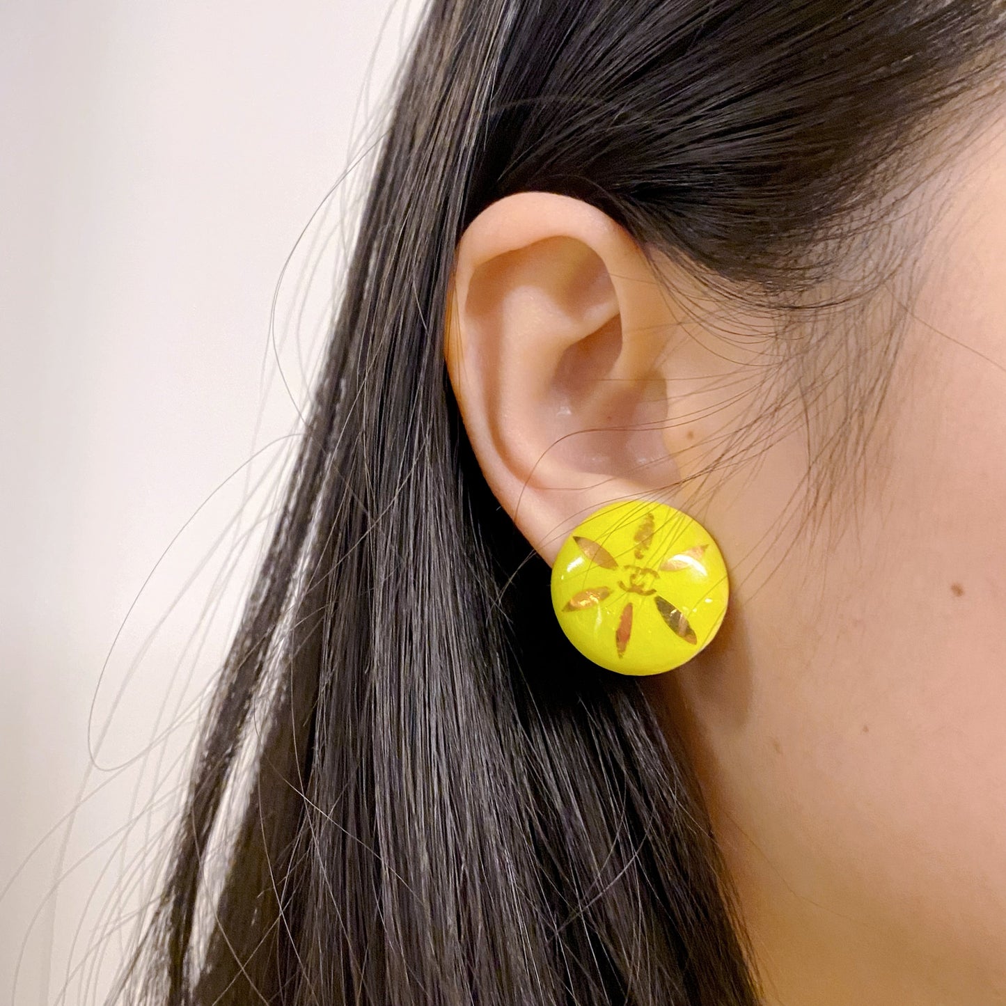 Chanel Green Snowflake Earring