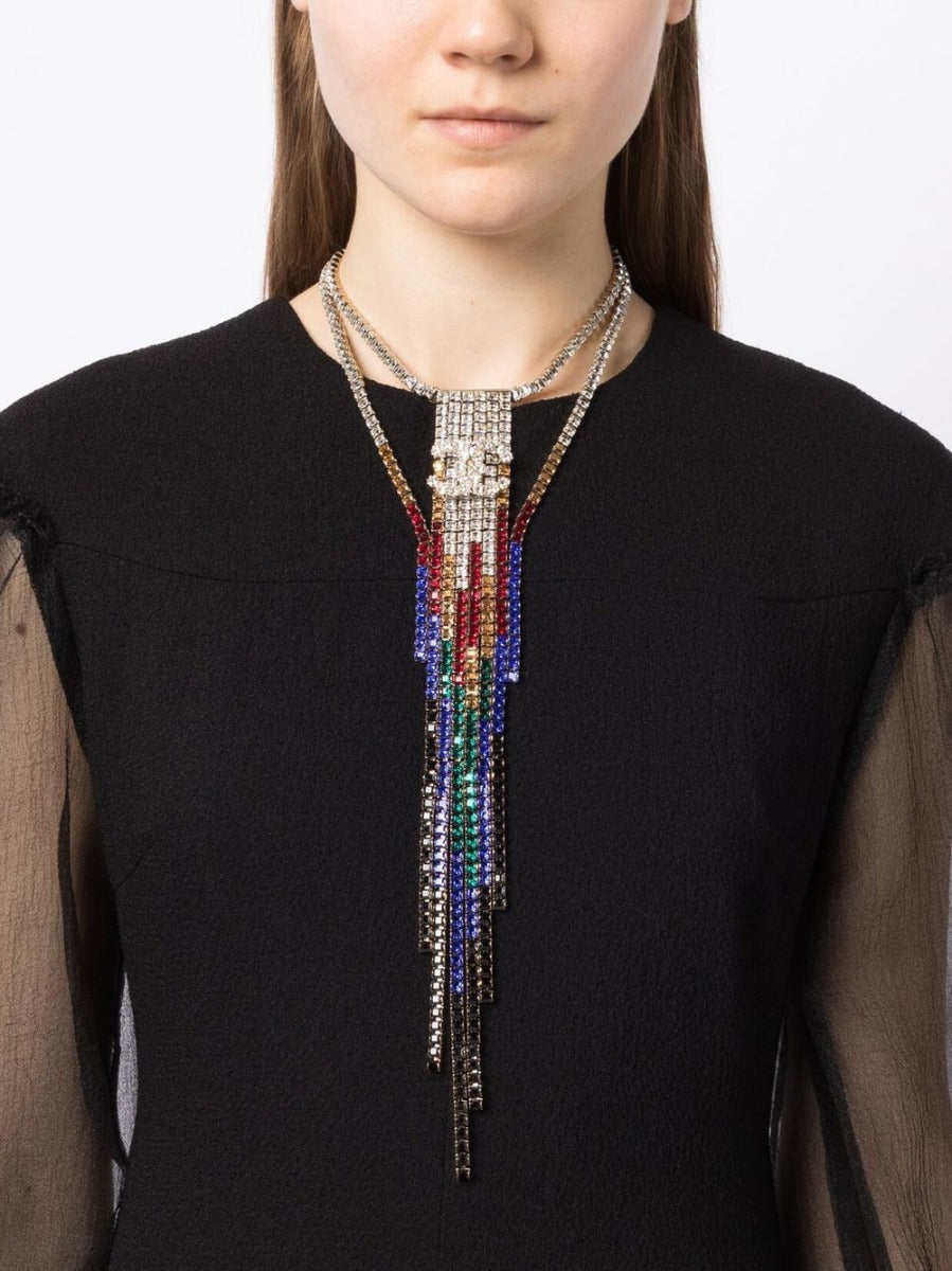 CHANEL 2019 Rainbow Rhinestone Necklace