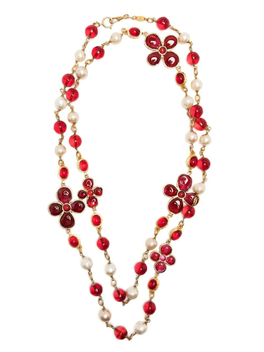 CHANEL Gripoix Pearl Bead-Detailed Necklace