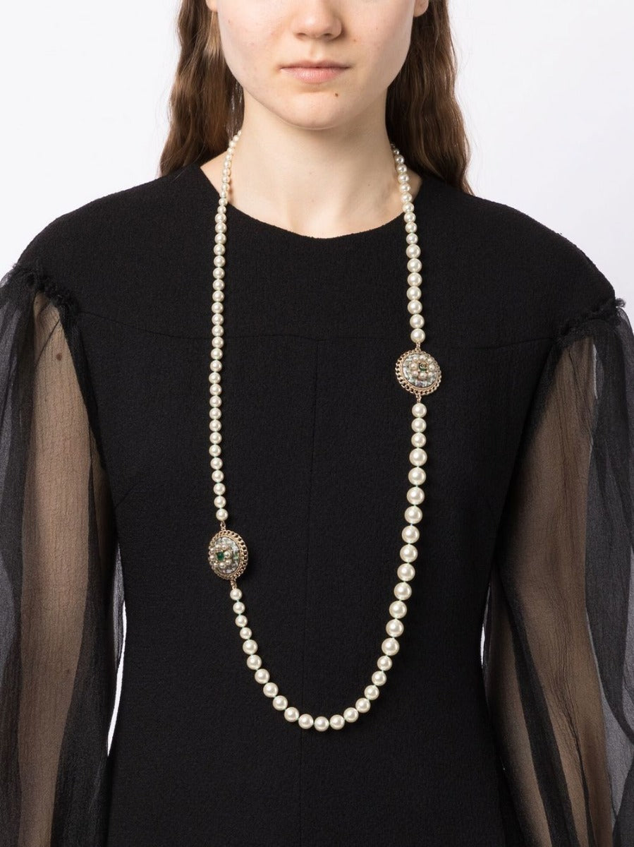 CHANEL Long Pearl Necklace