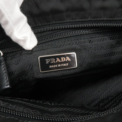 Prada Nylon Leather Shoulder Bag Cross Body Bag Black