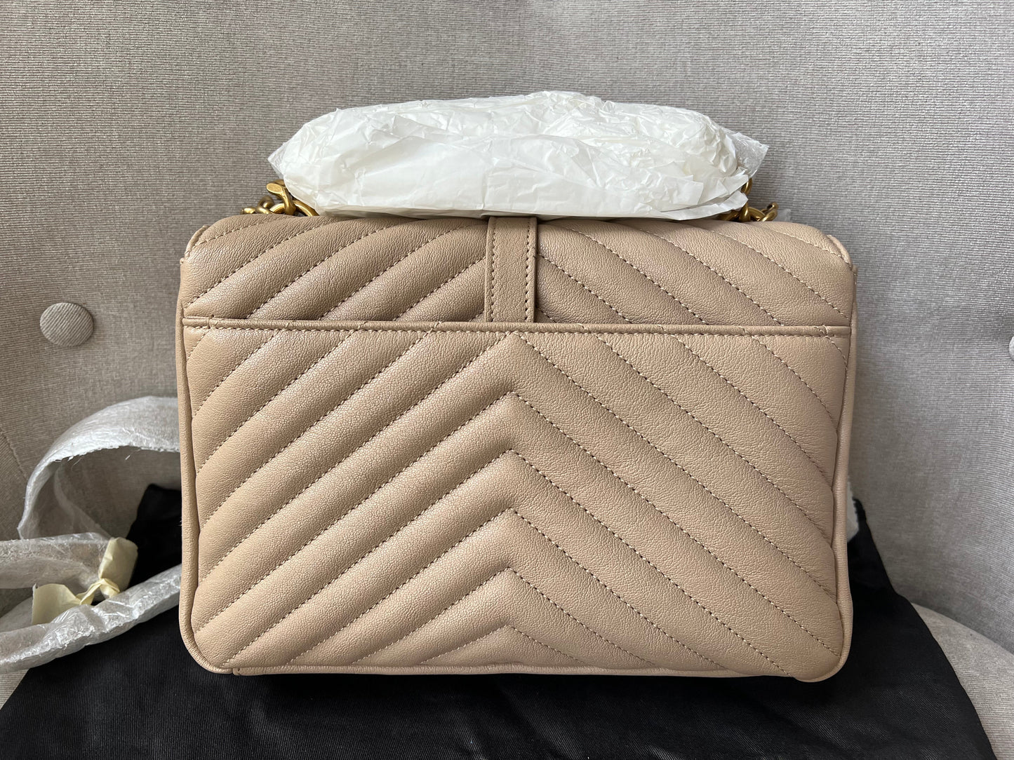 Yves Saint Laurent (YSL) Beige Medium College