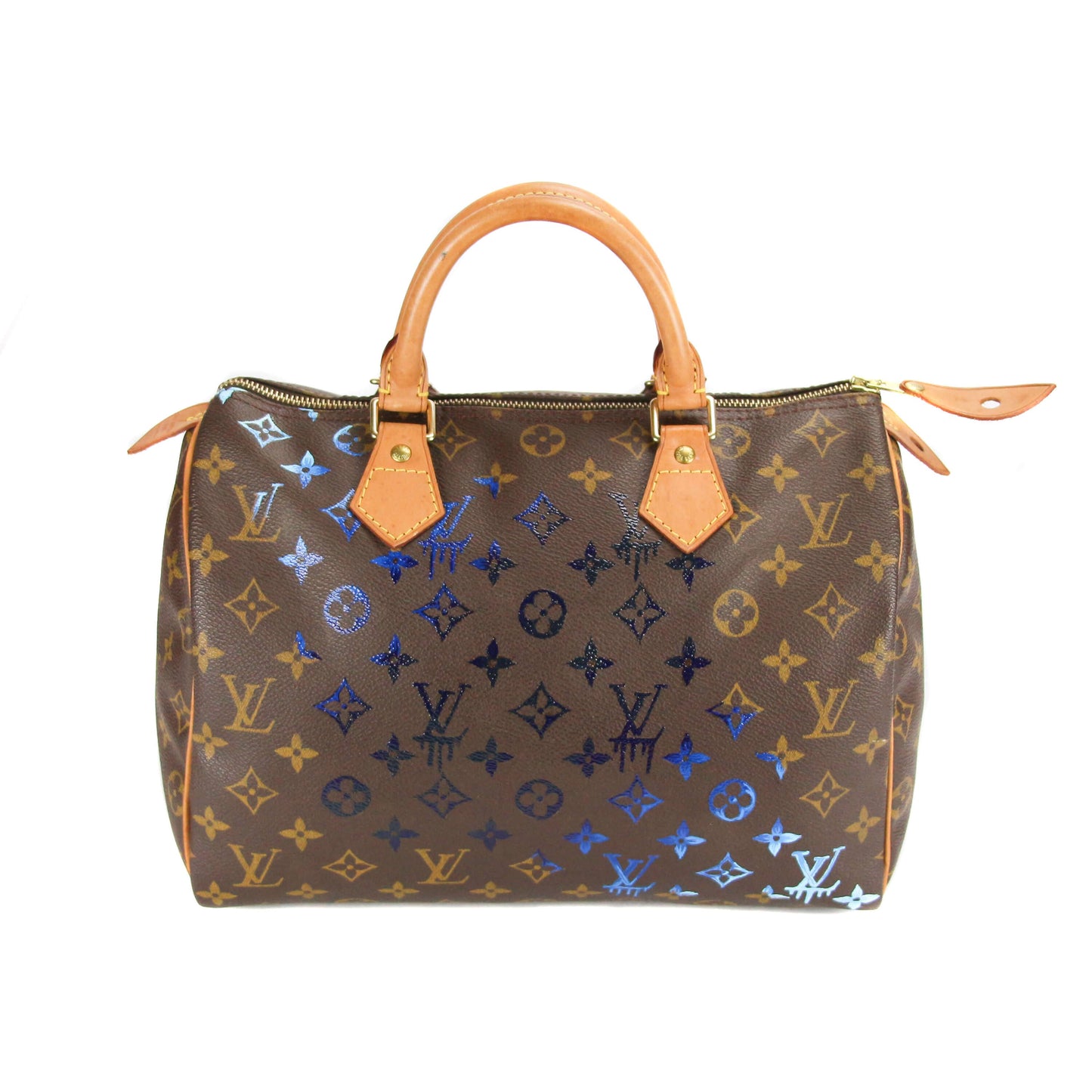 Upcycled Louis Vuitton Speedy 30 Monogram Canvas - Blue Specter