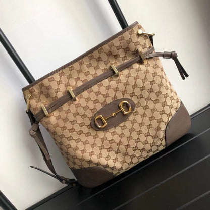 203546 Gucci Canvas Jockey Medium Tote