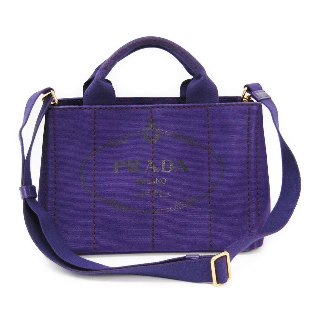 Prada Purple Denim Canapa Tote  (SHA-10321)