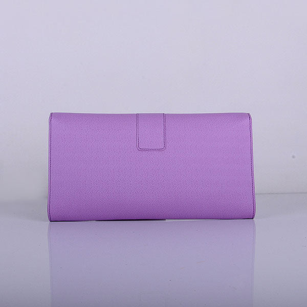 Yves Saint Laurent Lady Genuine Leather Purse Purple