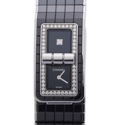 CHANEL Code Coco Bezel Diamond 1P H5148 Ladies SS Ceramic Watch Quartz Black Dial