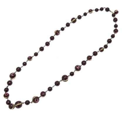 Chanel Coco Mark Stone Bordeaux 08A Necklace Accessory 0065 CHANEL