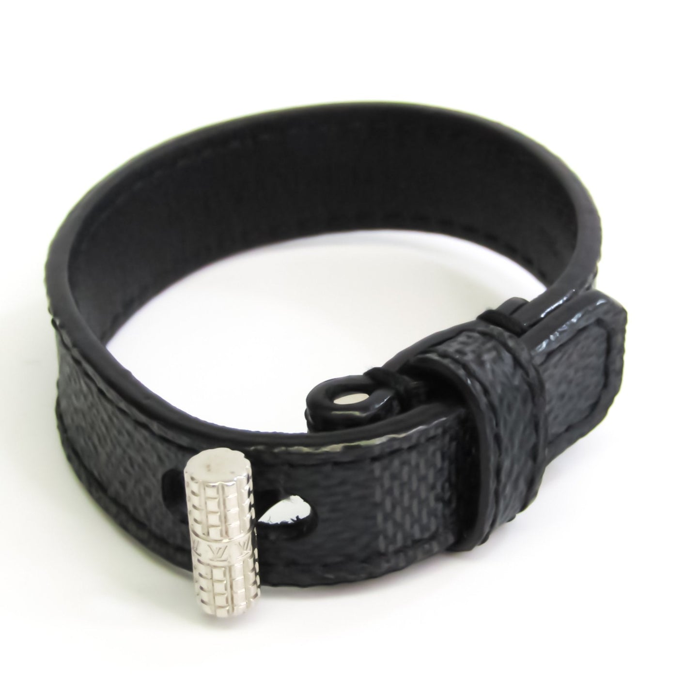 Louis Vuitton Damier Graphite Brass Recuff M6690E Damier Graphite Bracelet Damier Graphite