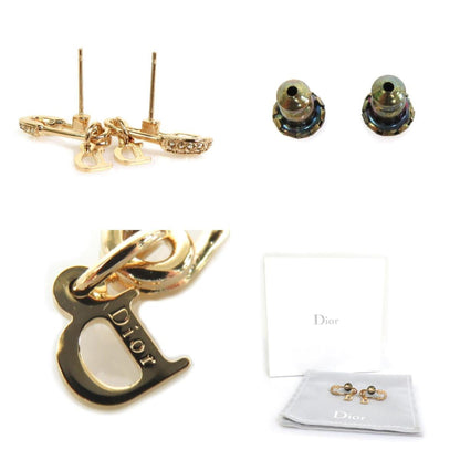 CHRISTIAN DIOR Earrings Metal/Rhinestone Gold Women's