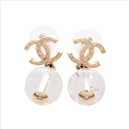 CHANEL Cocomark earrings clear ladies