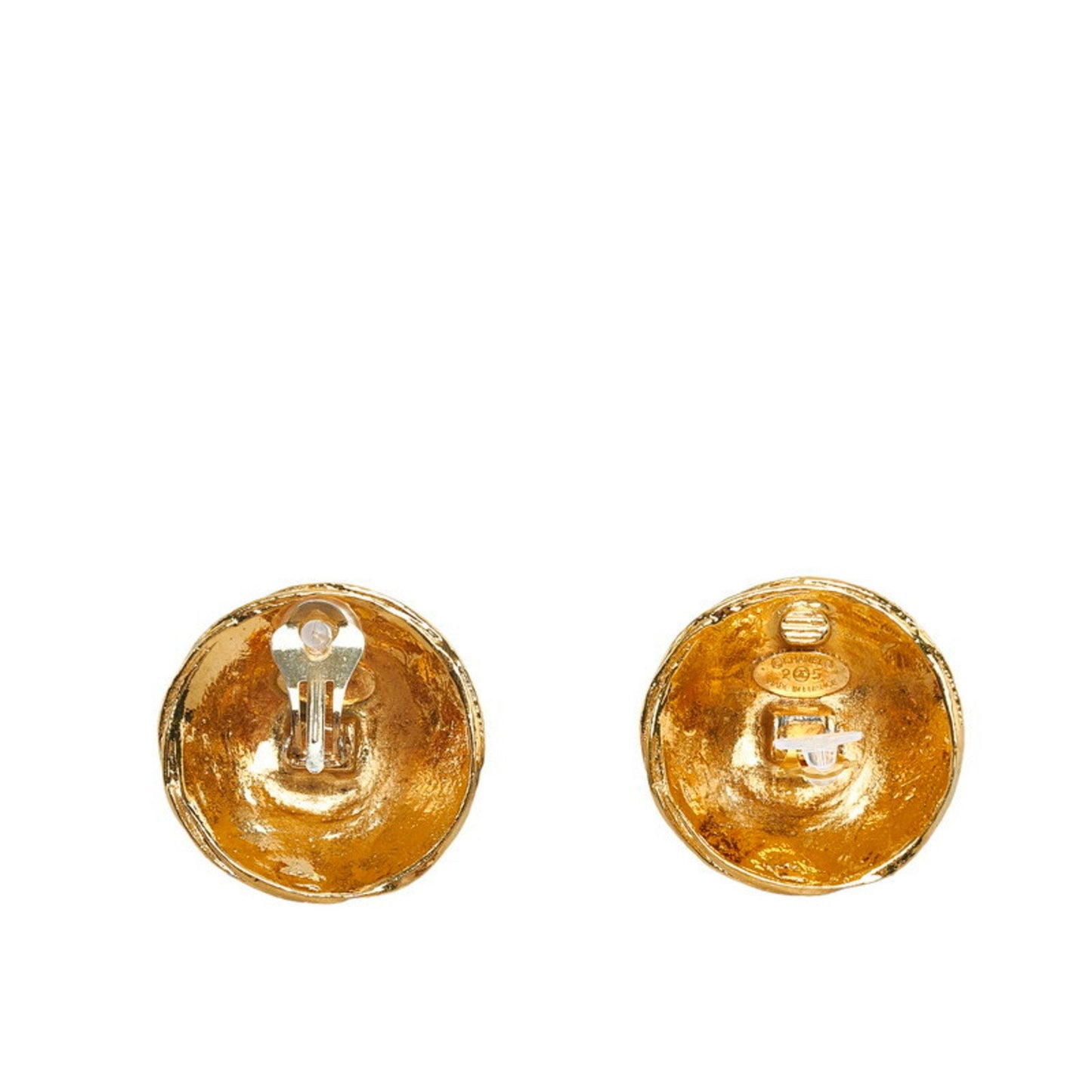 CHANEL coco mark earrings gold plated ladies