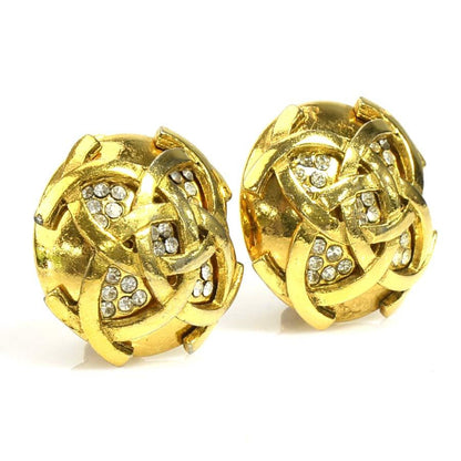 CHANEL Earrings Metal/Rhinestone Gold/Silver Women's e56013a