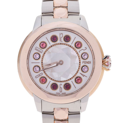 FENDI Eye Shine 12100S Ladies SS GP Watch Quartz Shell Dial