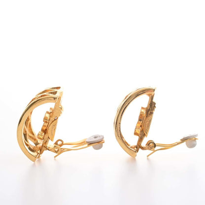 CHANEL Cocomark lattice earrings gold ladies