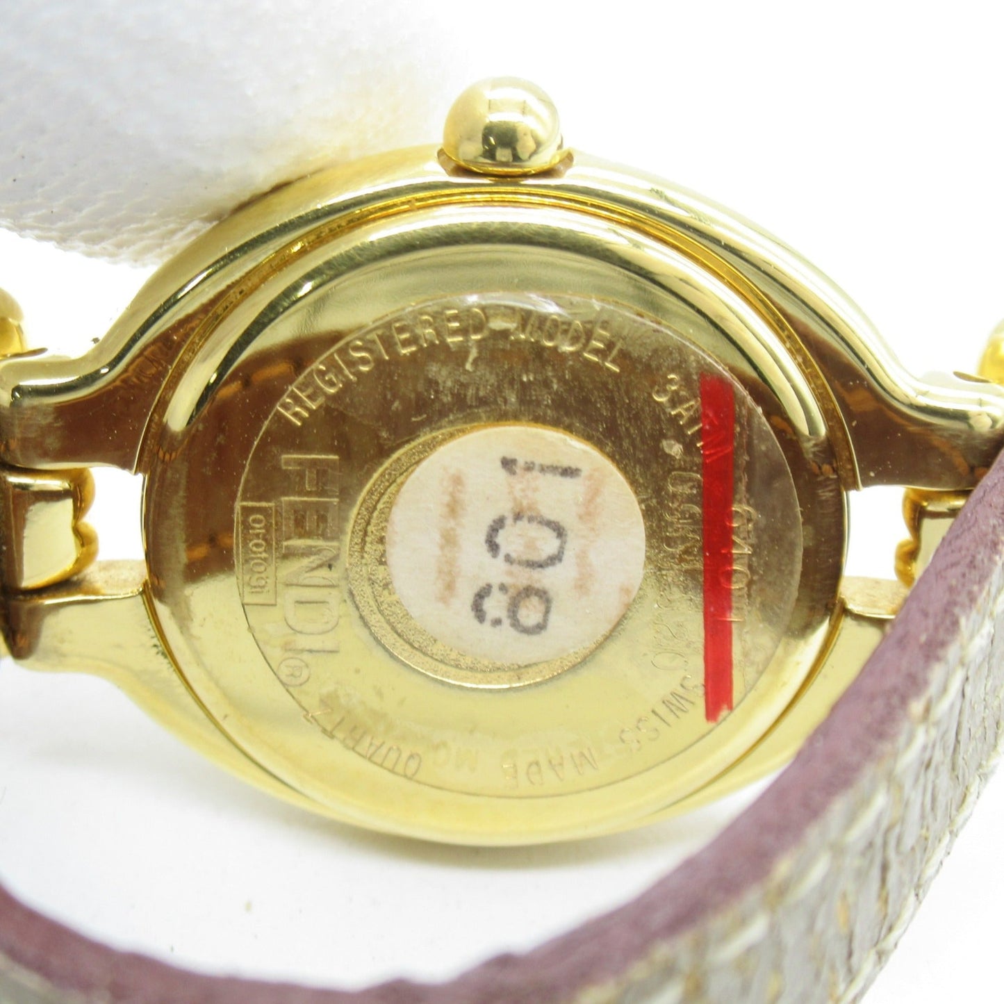 FENDI Change belt Wrist Watch Wrist Watch 640L Quartz Silver Gold Plated Leather belt 640L