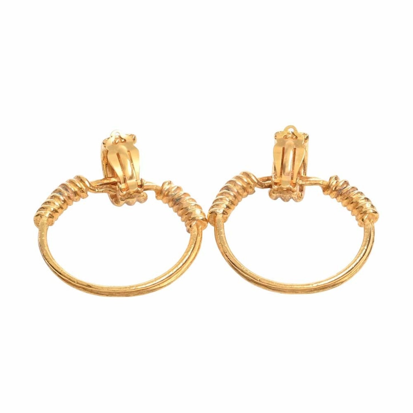 CHANEL Cocomark hoop earrings gold ladies