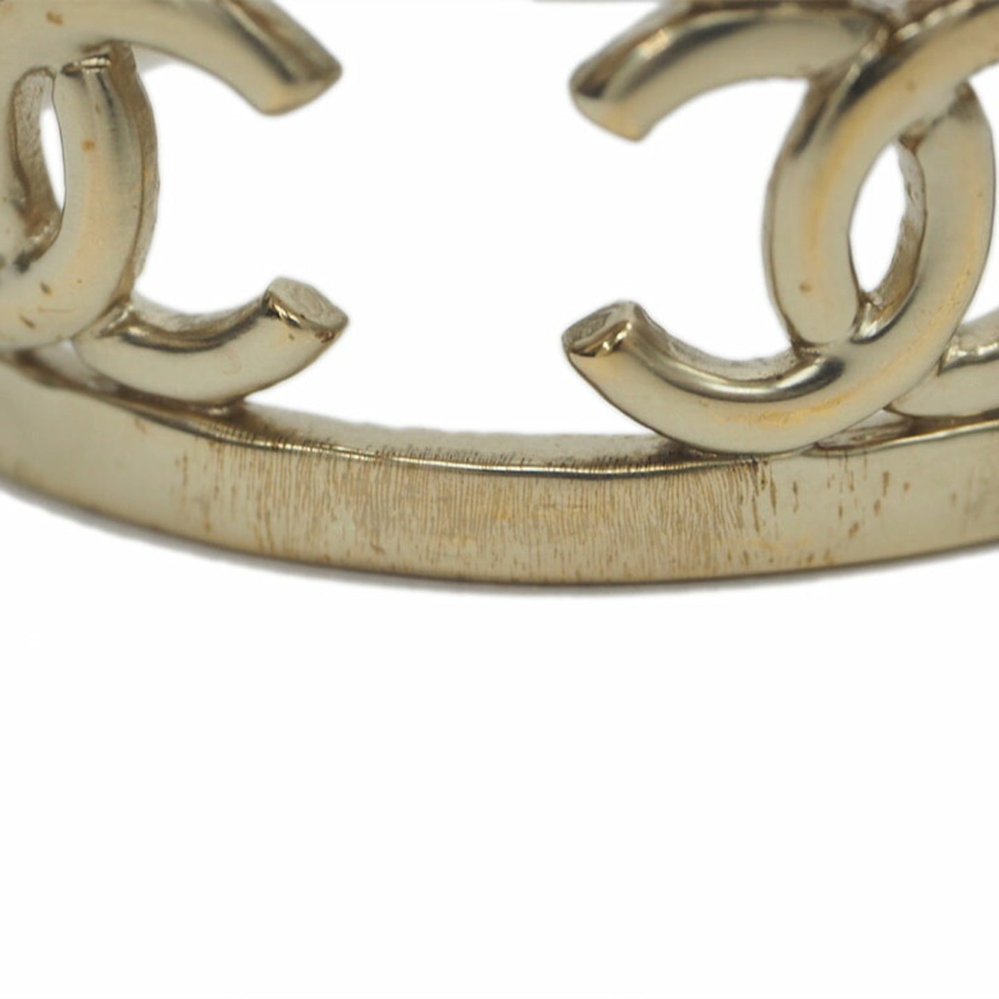 Chanel here mark bangle bracelet light gold B16B ladies