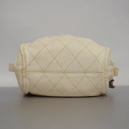 CHANEL   Wild Stitch Handbag Women's Leather Handbag Ivory