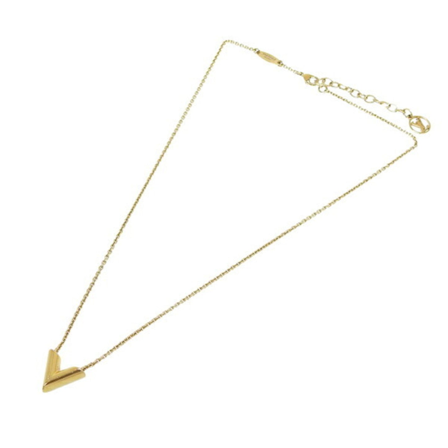 LOUIS VUITTON Essential V Necklace M61083 Gold Women's