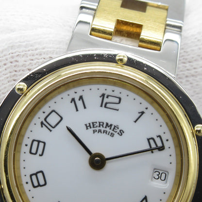 HERMES Clipper Wrist Watch Watch Wrist Watch CL2.440 Quartz White Gold Plated Stainless Steel