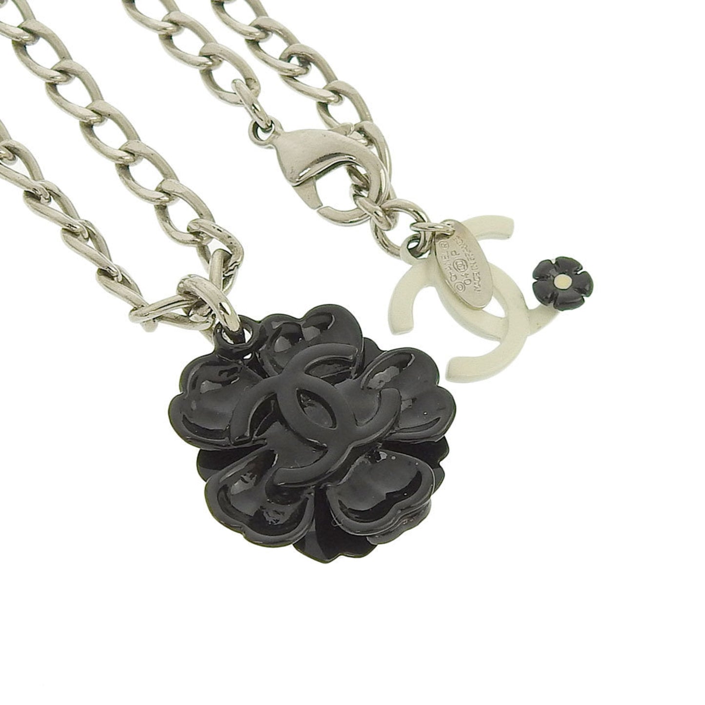 CHANEL necklace camellia here mark black