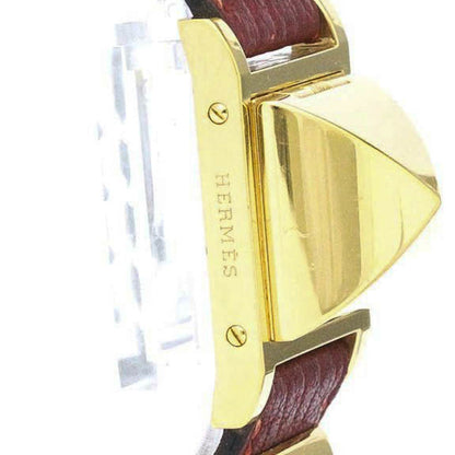 HERMES Medor Quartz Gold Plated Women's Dress Watch