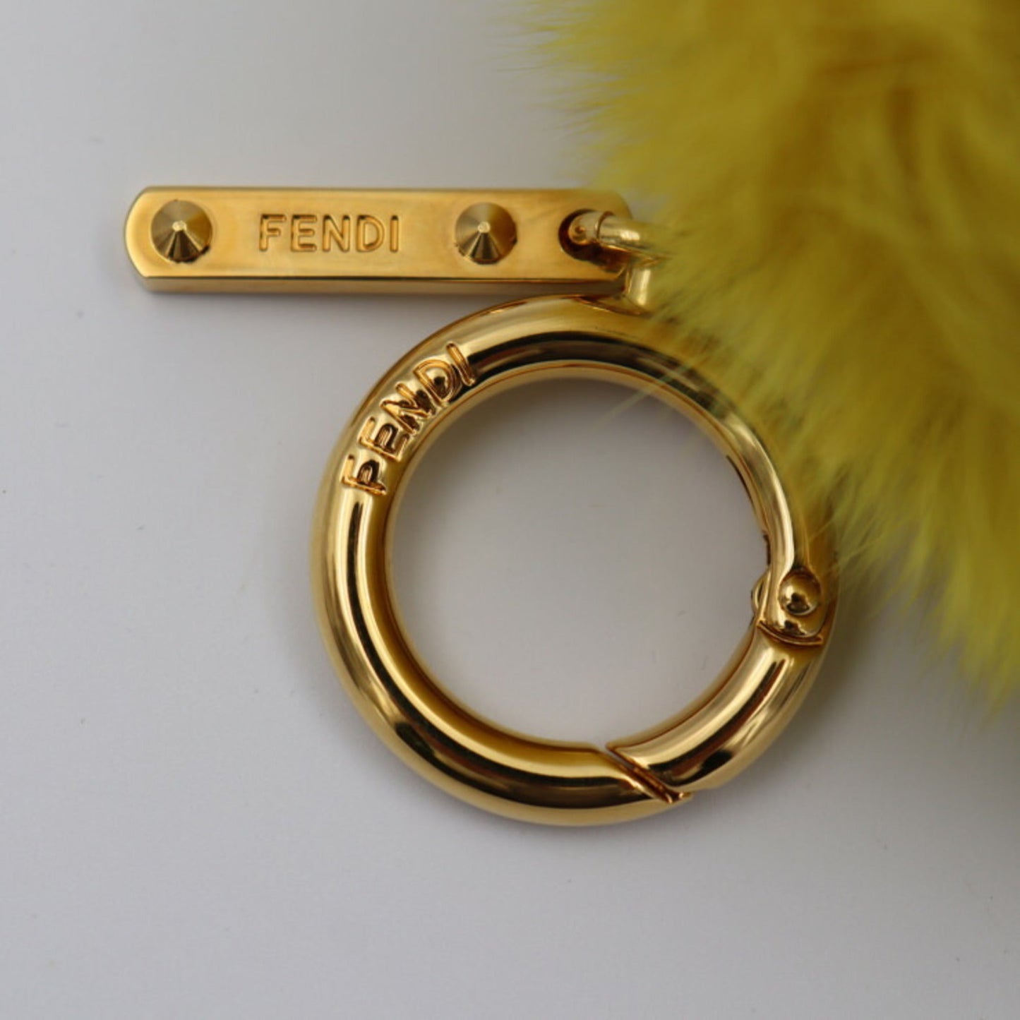 FENDI Other Accessories Fox Fur Yellow Gold Hardware Pompom Bag Charm Key Ring