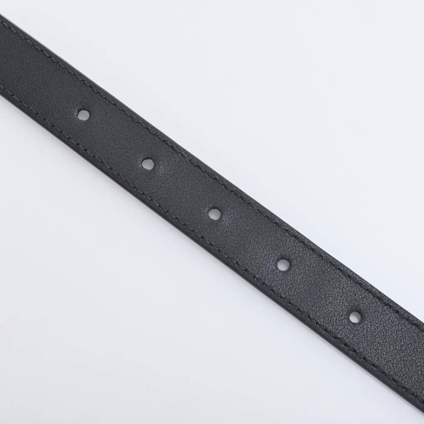 GUCCI Leather Double G Buckle Belt #70/28 409417 Black 83cm Women's