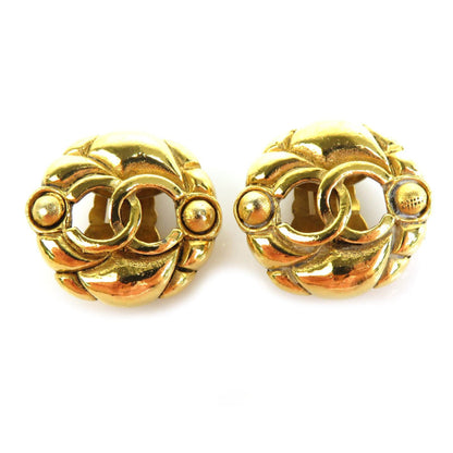 CHANEL earrings here mark metal gold ladies