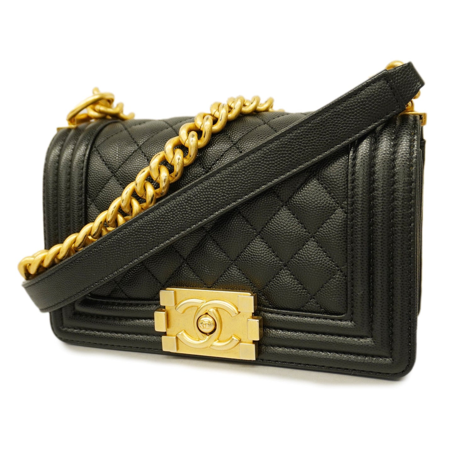 CHANEL   Boy  Chain Shoulder Bag Black