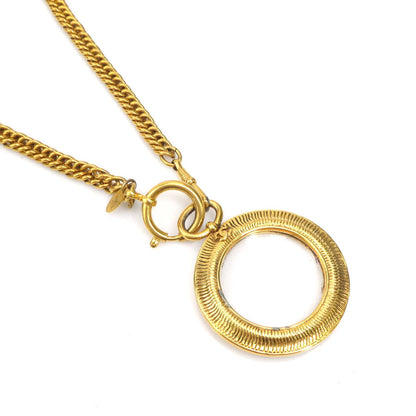 CHANEL Necklace Coco Mark Loupe Pendant Metal Gold Ladies