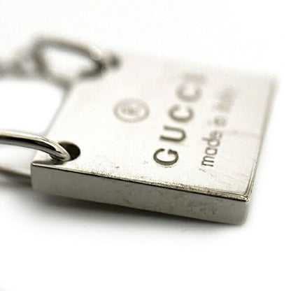 Gucci Trademark Necklace Silver 223514 Ag 925 GUCCI Square Plate Pendant Women's Men's