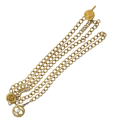 CHANEL triple chain belt 1982 here mark gold