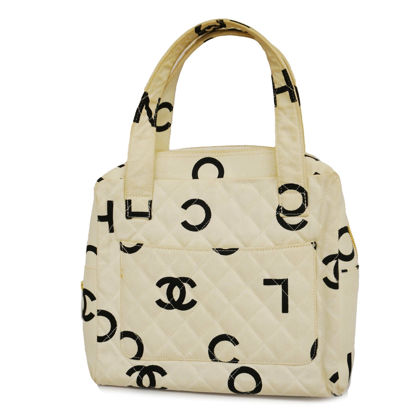 CHANEL   Matelasse Women's Canvas Handbag White