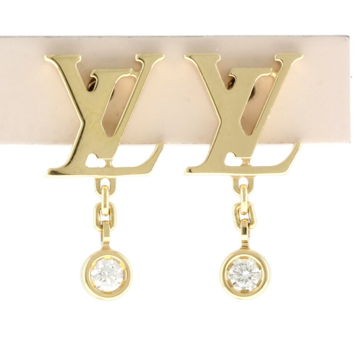 Louis Vuitton Pusui Deal Blossom Earrings 18K K18 Yellow Gold Diamond Women's