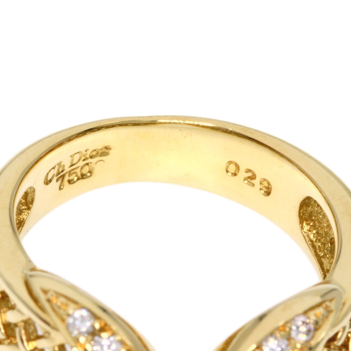 CHRISTIAN DIOR diamond ring K18 yellow gold Lady's