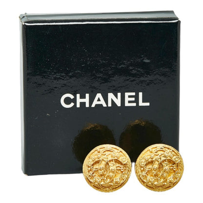 CHANEL coco mark earrings gold plated ladies