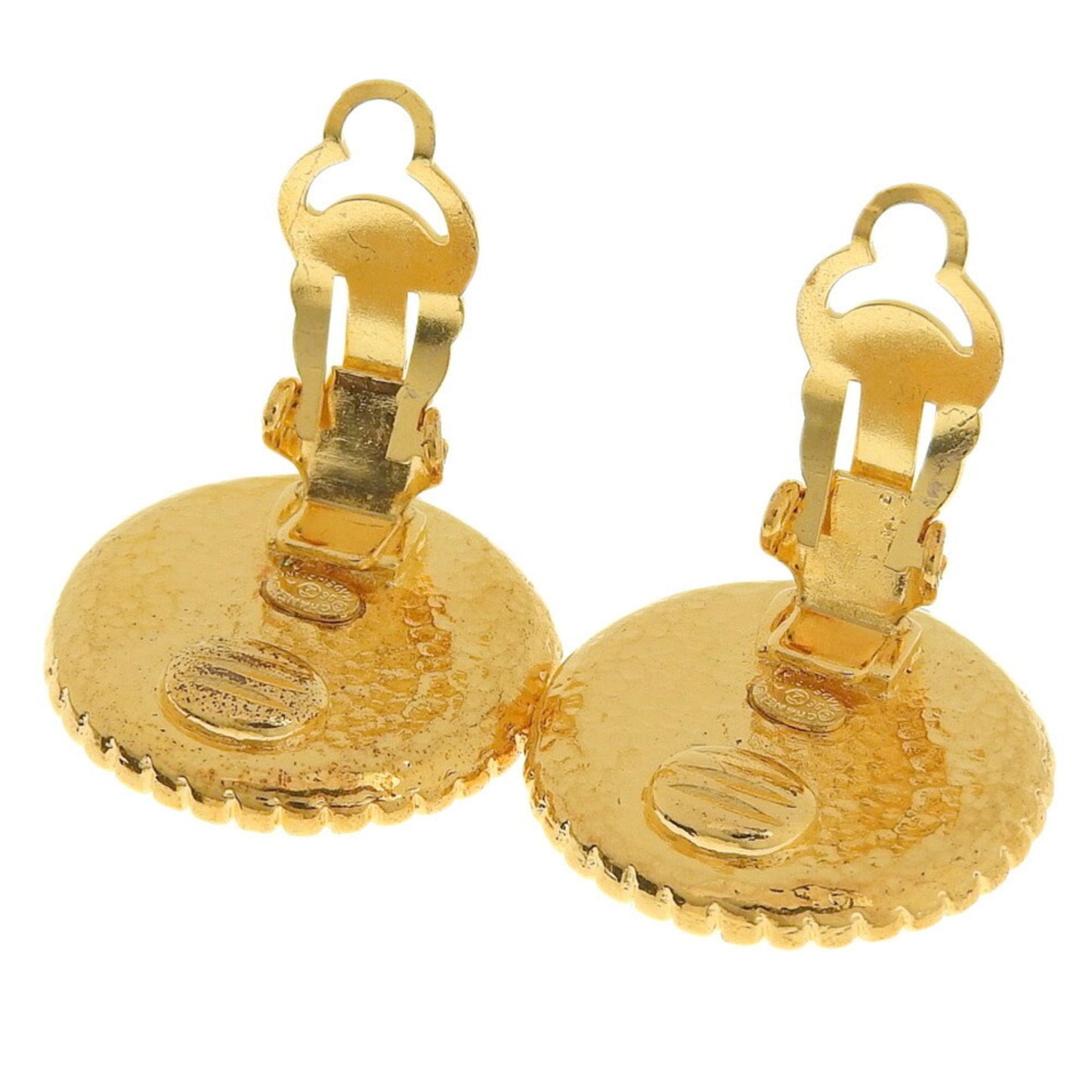 Chanel here mark logo earrings antique vintage 96A