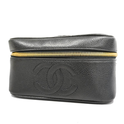 CHANEL   Vanity Bag Women's Caviar Leather Vanity Bag Black