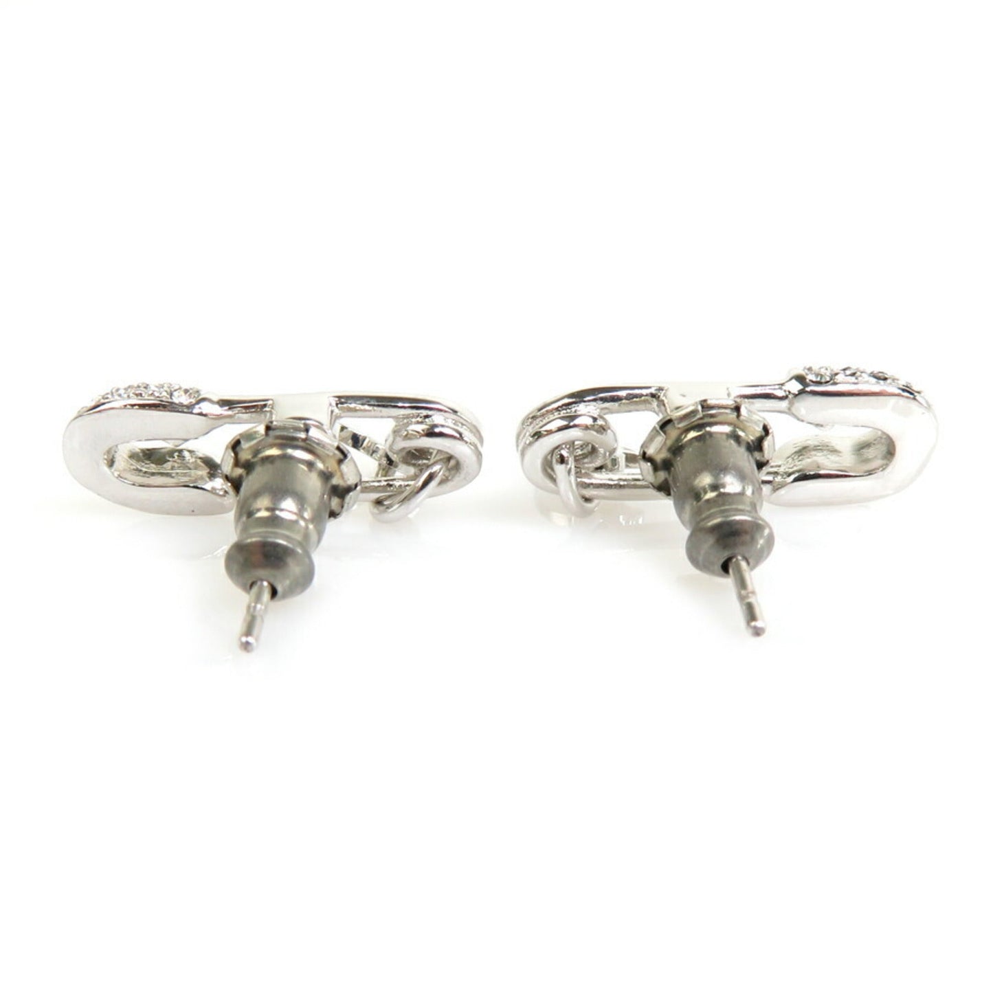 CHRISTIAN DIOR Earrings Metal/Rhinestone Silver Women's