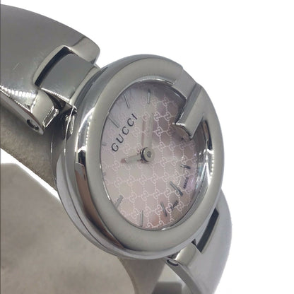 GUCCI Shima YA134510 Shell Dial Pink Quartz Battery Operated Watch GG Mark Stainless Steel Ladies Men's Unisex