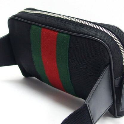 Gucci sherry line canvas belt bag black red green