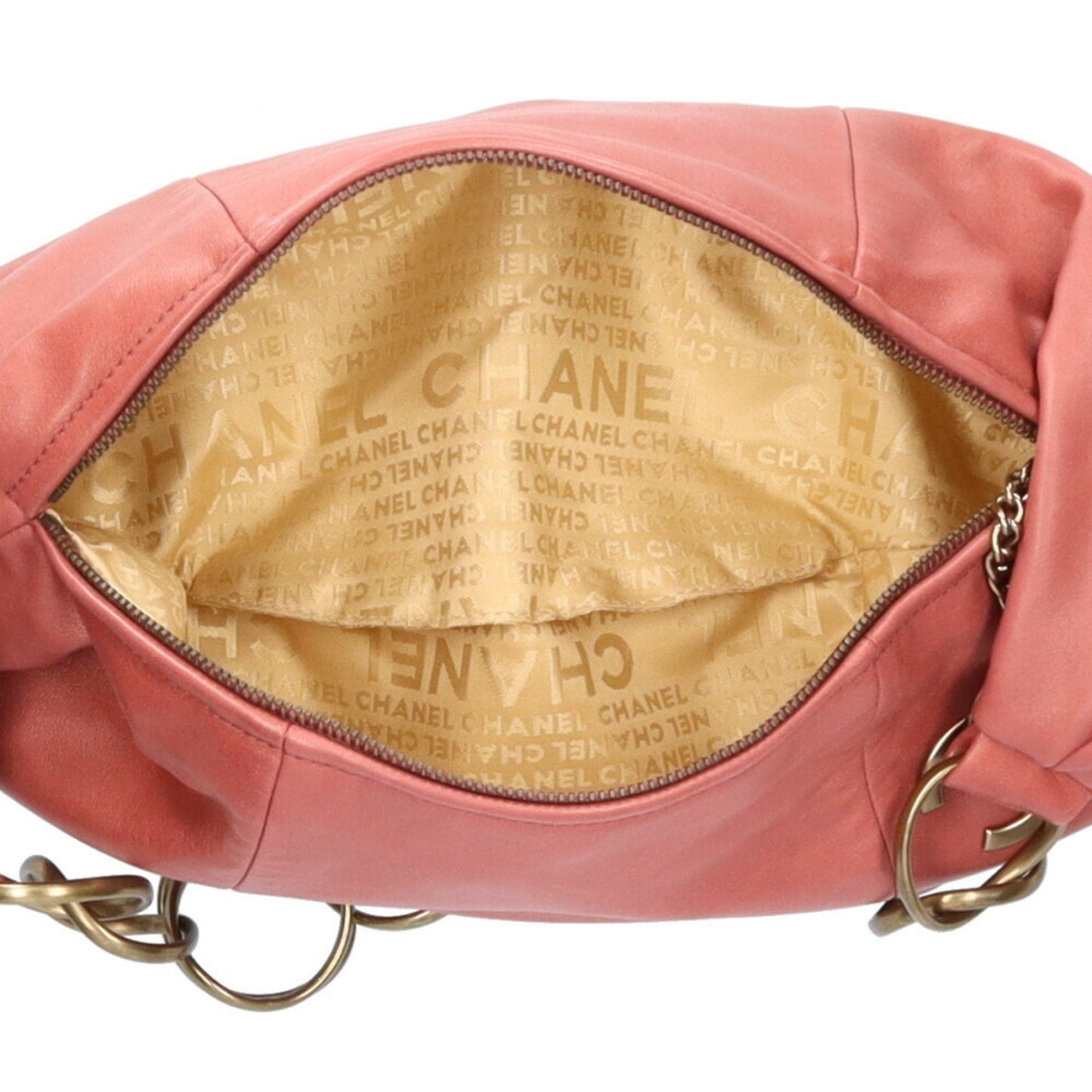 Chanel ring chain shoulder bag lambskin pink ladies