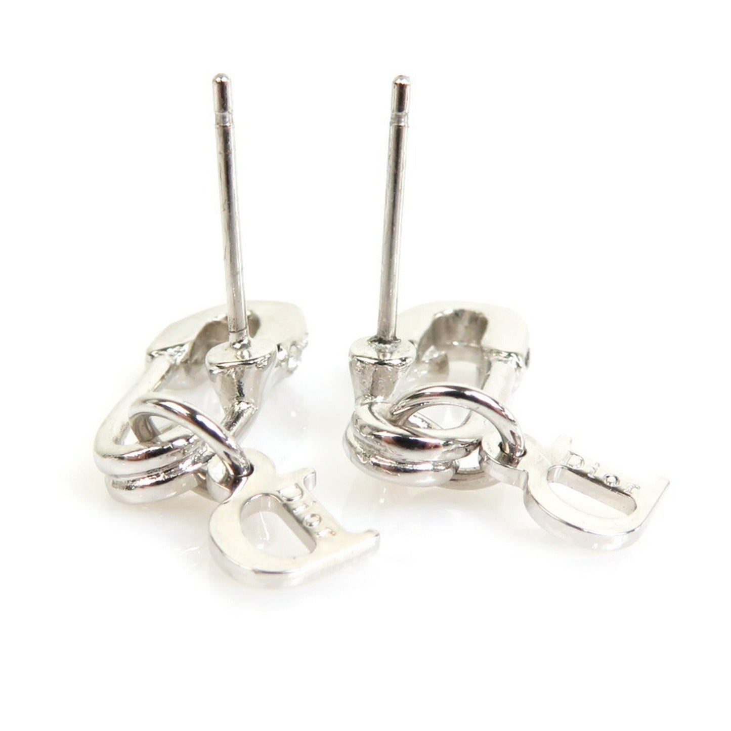 CHRISTIAN DIOR Earrings Metal/Rhinestone Silver Women's