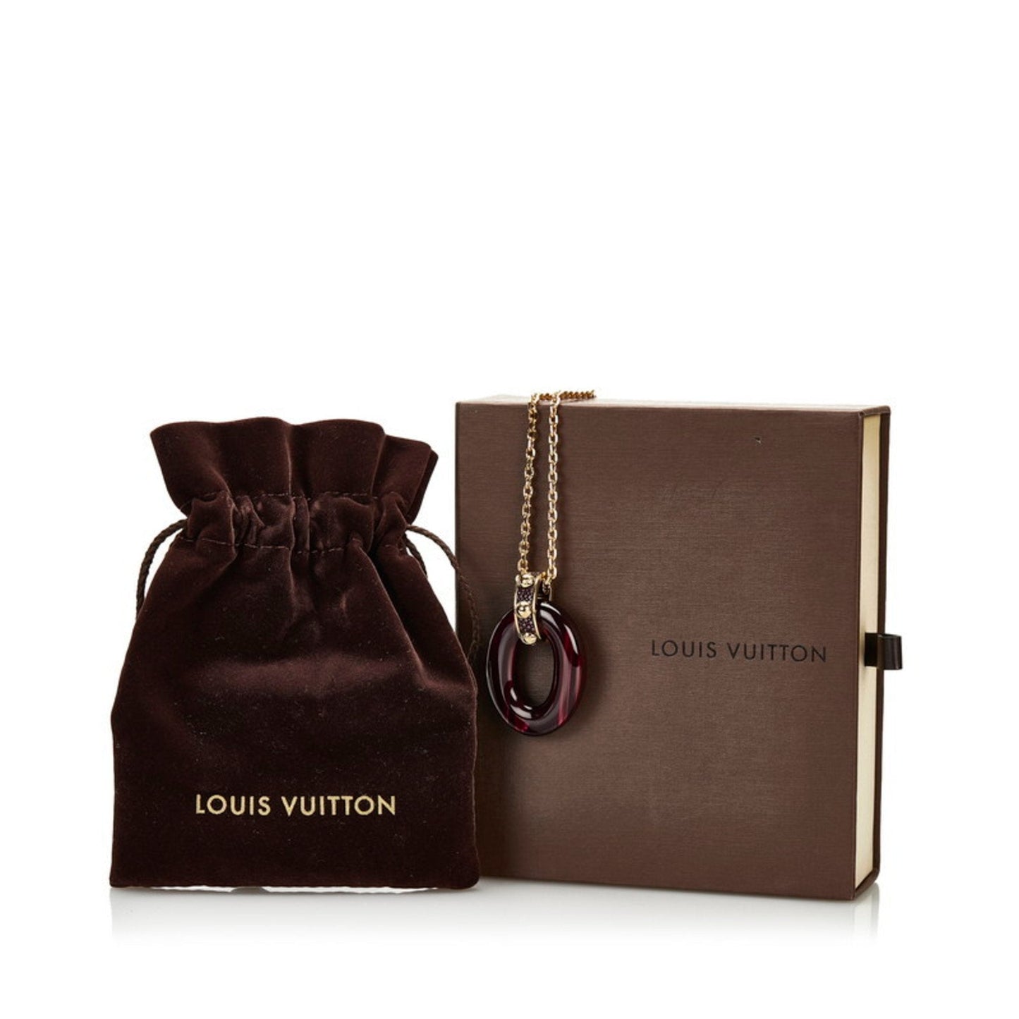 Louis Vuitton Pandantif Gimme Crew Necklace M66419 Gold Purple Plated Women's LOUIS VUITTON