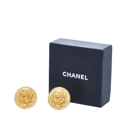 CHANEL coco mark earrings gold plated ladies